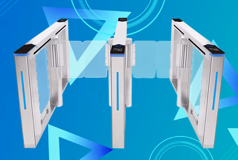 High Speed Anti-Crush Optical Face Recognition Turnstiles Swing Barrier Gate