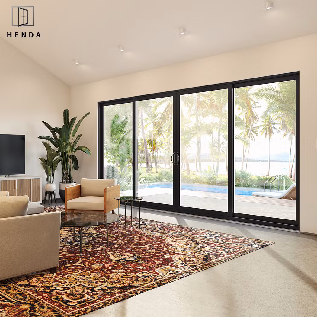 10% off Modern Exterior/Interior Tempered Aluminum Entrance Steel/Security/Metal/Garage/Iron/Accordion Panoramic Aluminium Glass Folding Sliding Door