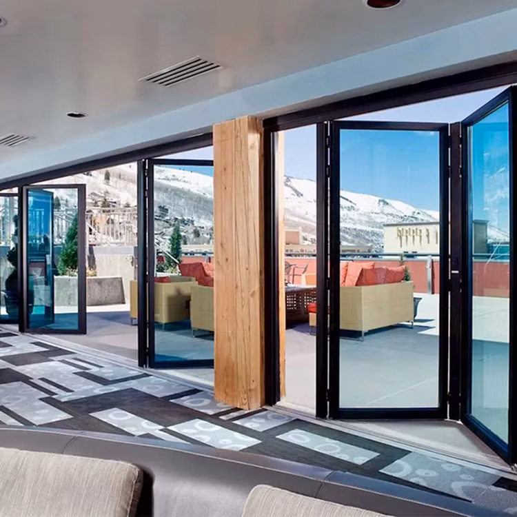 High Performance Exterior Aluminium Bifold Doors Modern Patio Bi Folding Glass Door