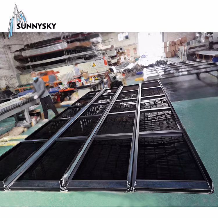 Modern Disign Automatic Metal Sectional Aluminum Glass Overhead Roller Shutter Industrial Steel Garage Door
