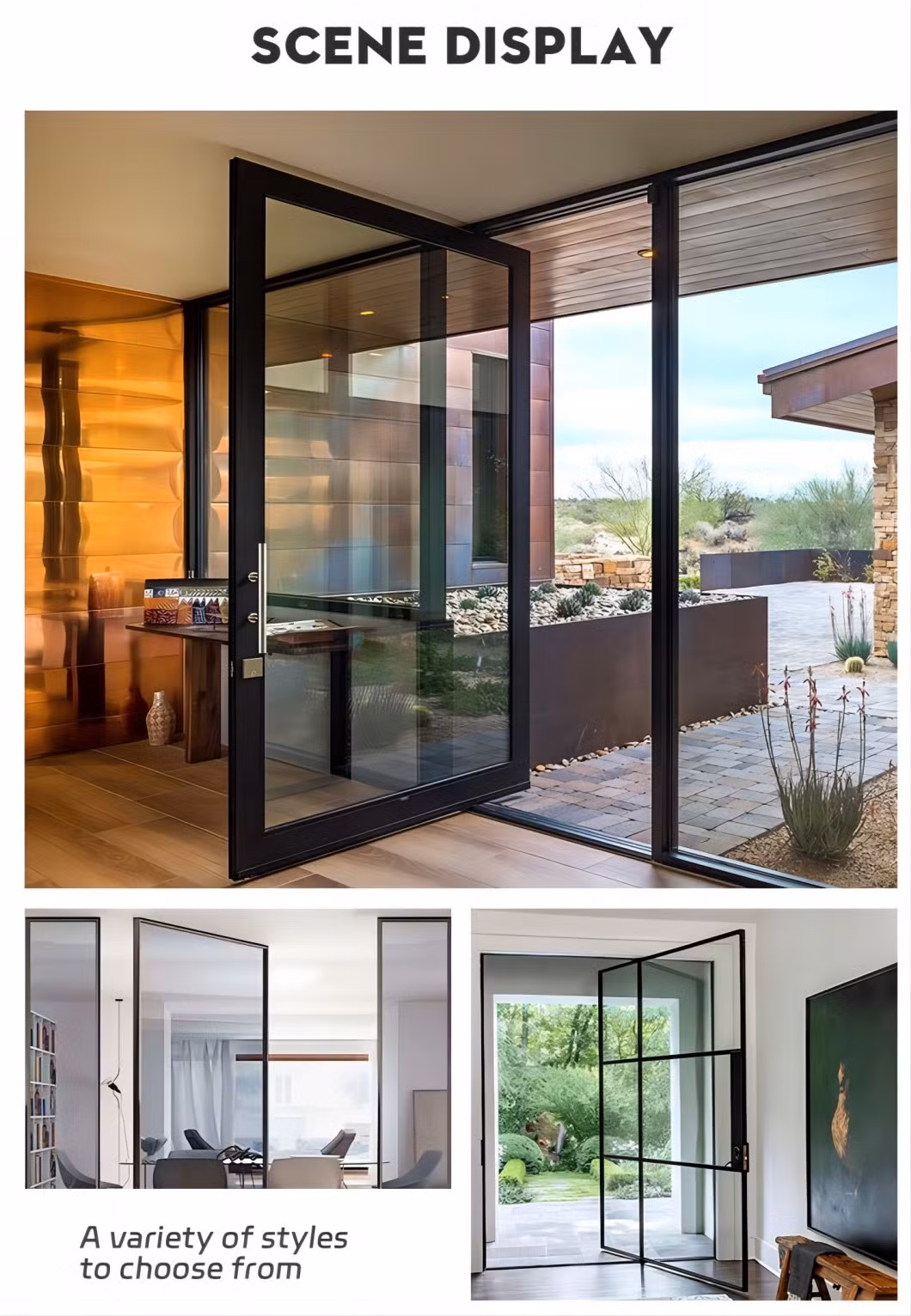 Custom Made Modern Stainless Steel Industrial Metal Entrance Door with Good Price Pivot