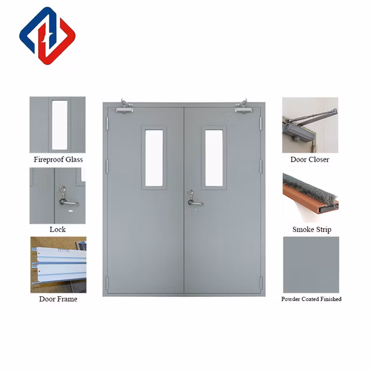 Industrial/Commercial Modern Design 3 Hour Fire-Rated Steel Sliding Doors Push and Pull Single/Double for Garages and Hotels