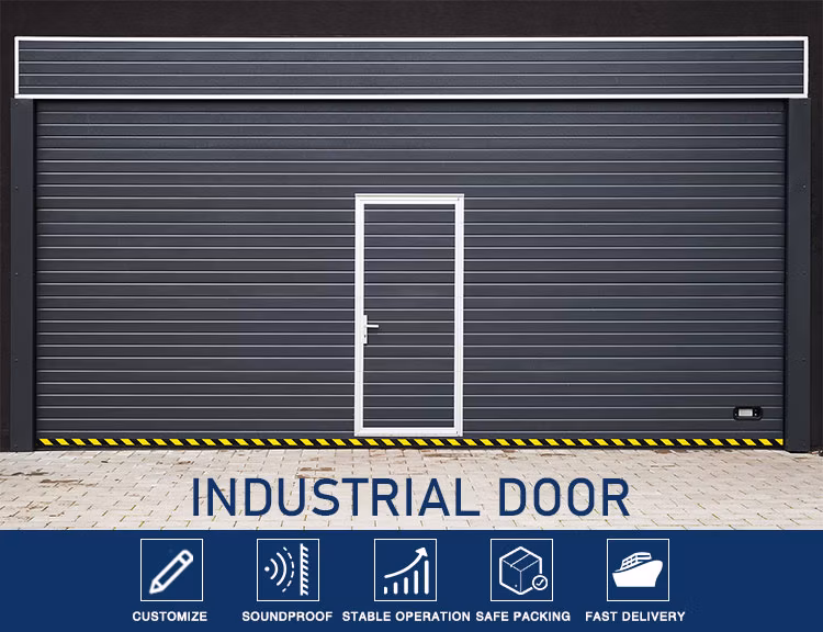 Industrial Insulated Warehouse Roller Door Industrial Outside FRP Panel New Design 24′ Insulated Overhead Industrial Door