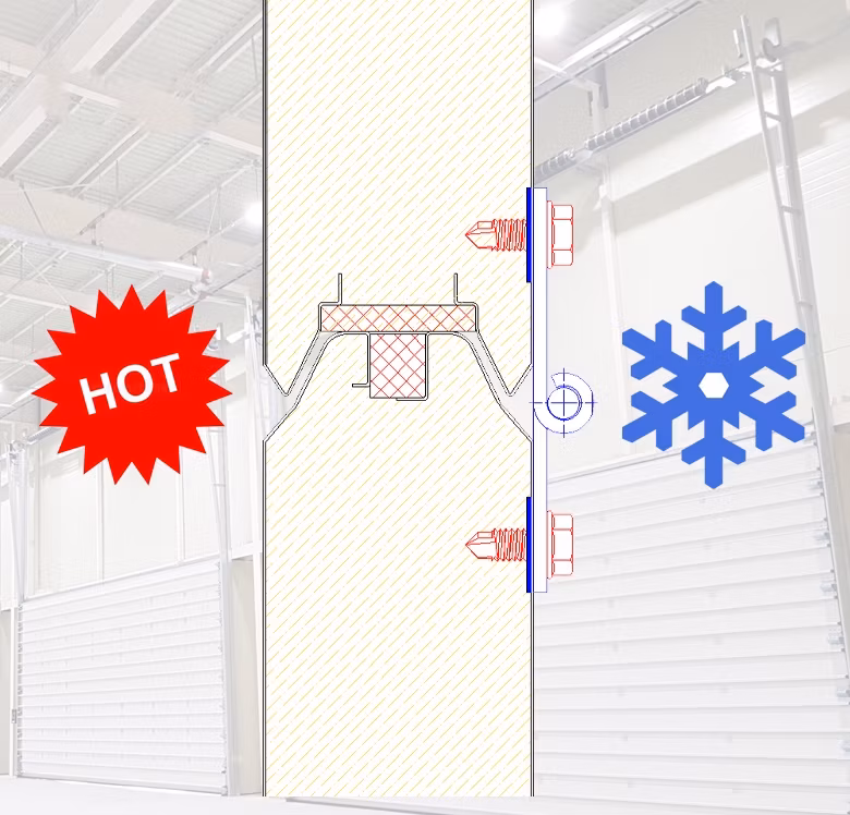 Industrial Overhead Steel Thermal Insulated Freezer Vertical Lifting Sectional Door& Truck Load Insulated Door