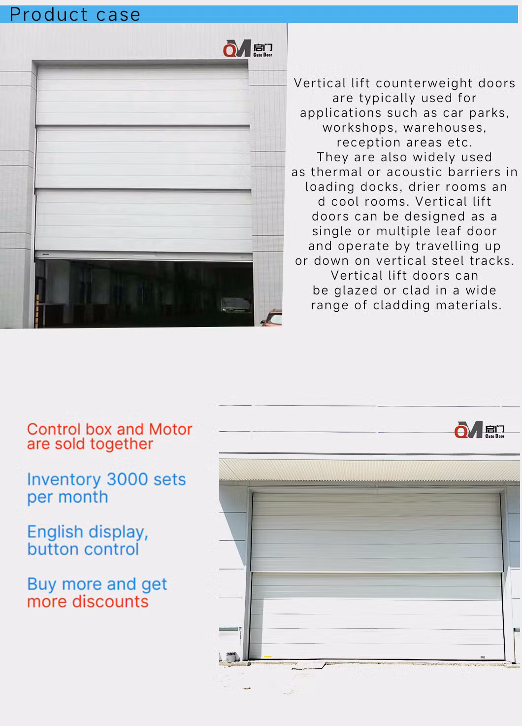 Specialist Manufacturers Sectional Lifting Doors Steel Heat Insulated Panel Industrial Lifting Door