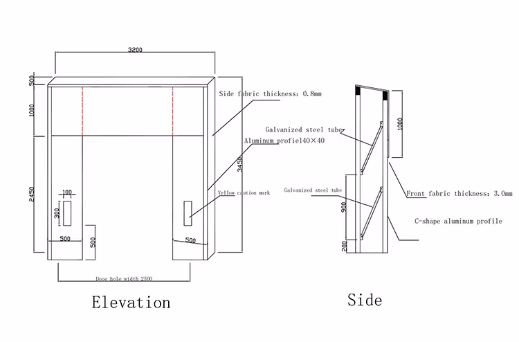 Industrial Polyester Fabric Mechanical Retractable Collapsible Sponge Inflatable Loading Bay Dock Seal Dock Shelter for Warehouse or Cold Storage