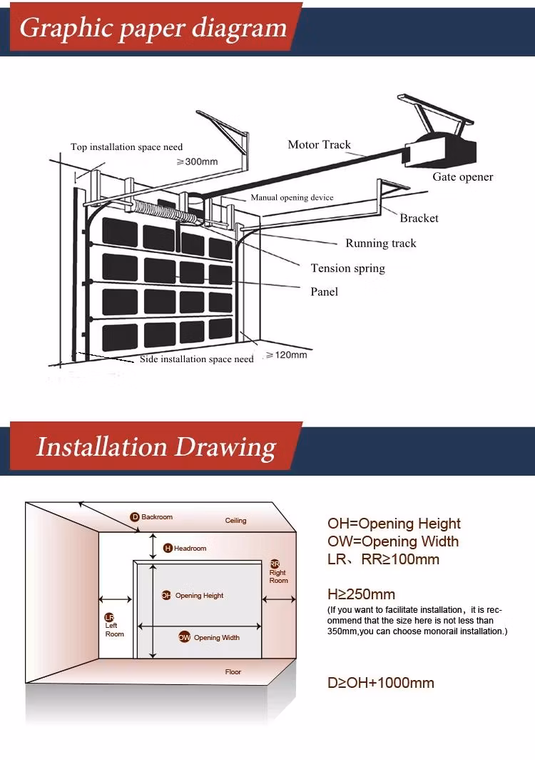 Commercial Exterior Glass Garage Door Automatic Industrial Folding Garage Doors with Insulated Glass