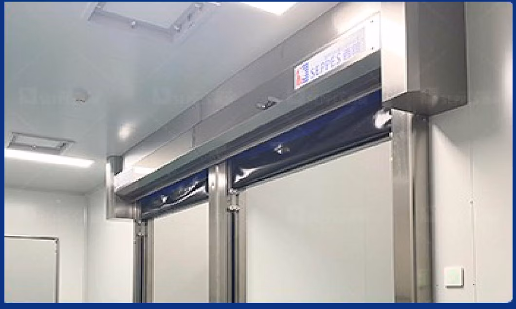 Zipper Structure Fast Action High Speed Rolling PVC Doors for Clean Room