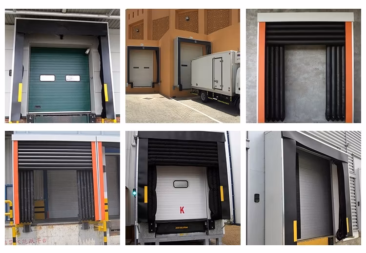 Mechanical or Retractable PVC Fabric Curtain Loading Dock Door Seal or Dock Shelter for Logistics Warehouse Loading Bays