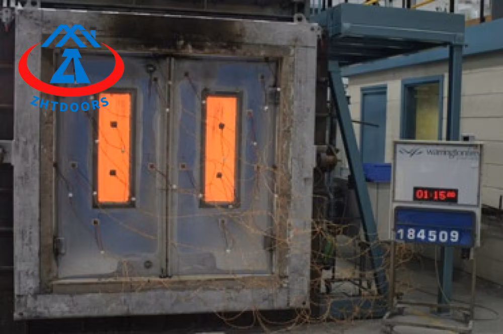 BS Certificated Zhtdoors Residence Exterior Industrial Fire Prevention Modern Wooden Fire Block Doors Wooden