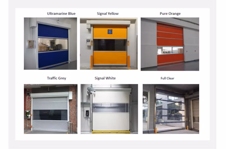 Clean Room Automatic PVC Fabric Interior GMP Zipper Type Airtight Self Recovery Reset Repairing High Speed Roll up Rapid Roller Shutter Fast Quick Acting Door