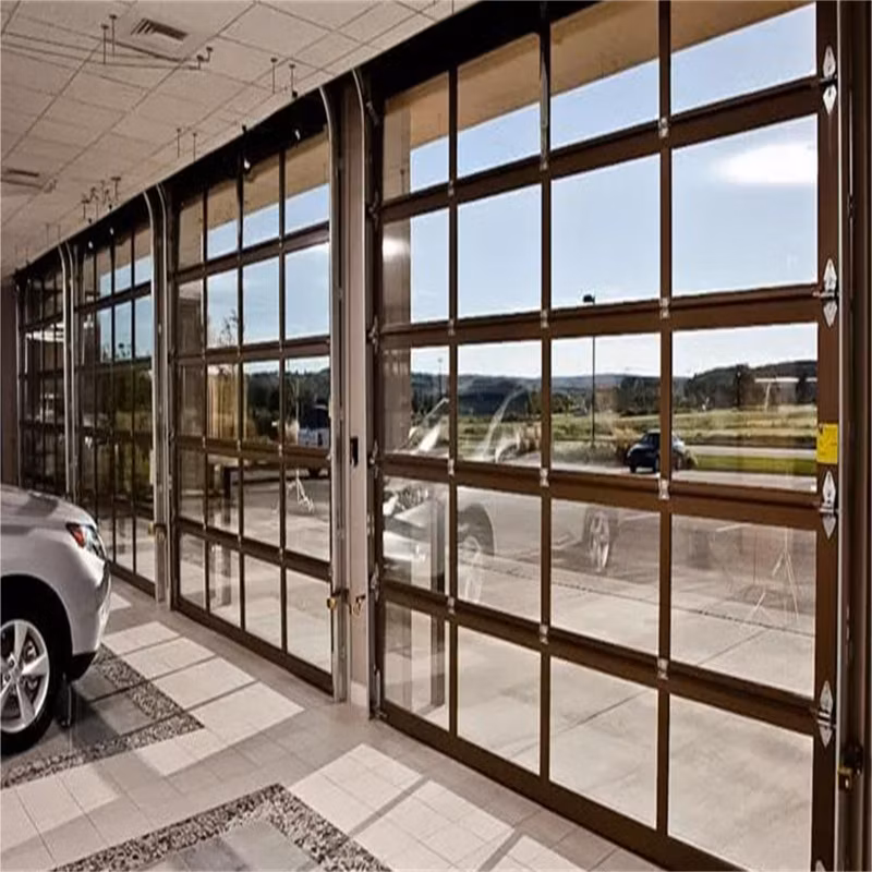 Sectional Modern Industrial Automatic Aluminum Glass Bifold Garage Door