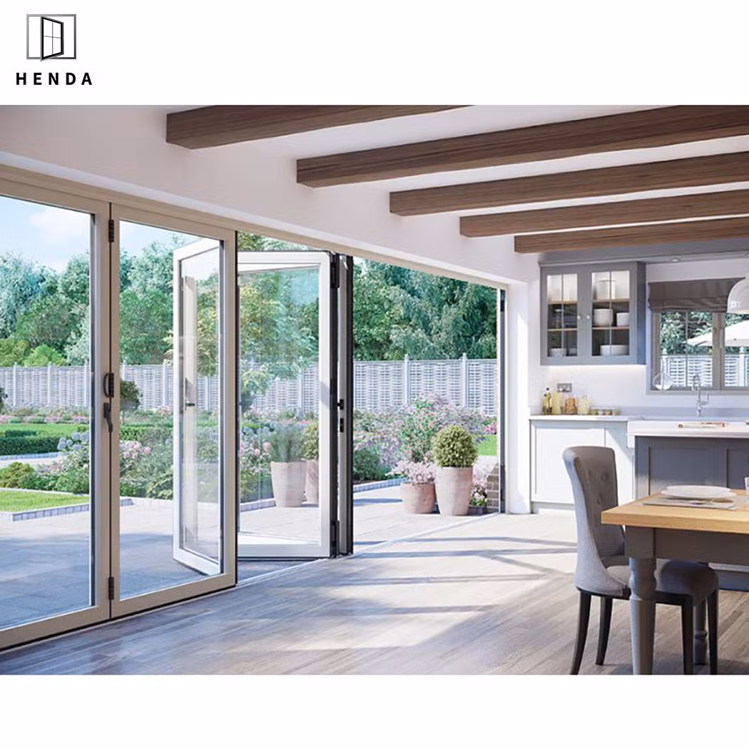10% off Modern Exterior/Interior Tempered Aluminum Entrance Steel/Security/Metal/Garage/Iron/Accordion Panoramic Aluminium Glass Folding Sliding Door