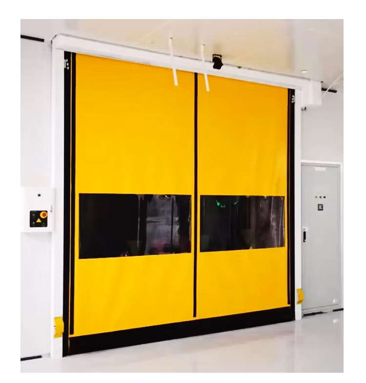 Clean Room Automatic PVC Fabric Interior GMP Zipper Type Airtight Self Recovery Reset Repairing High Speed Roll up Rapid Roller Shutter Fast Quick Acting Door