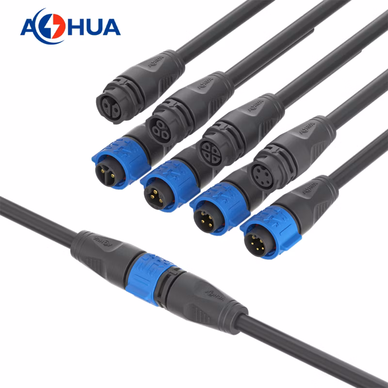 LED Road Lamp Modules Cable Layout Solution Slef-Lock Quick Connector K20 2 3 4 2+3pin Pre-Molded Male Female Socket with Cable IP67 LED Connector