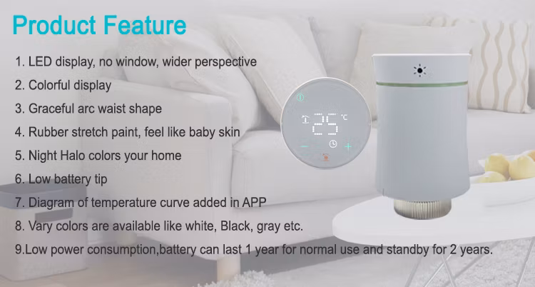 Programmable Smart Tuya WiFi Zigbee Wireless Room Automatic Trv Thermostatic Radiator Valve