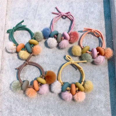 Colore doppio strato Sweet Wool Ball tessuto banda in gomma