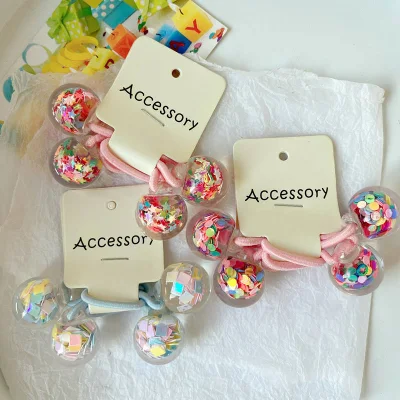 Paillettes Quicksand Ball Hair Rope High Elastic Children′s Rubber Banda