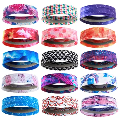 Personalizza le fasce elastiche antiscivolo per allenare in forma fisica Yoga Running Tennis Basket Sport Sweat Band