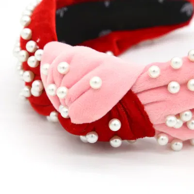 Fascia d′amore di velluto rosa di alta qualità per i capelli di San Valentino Accessori Fasce elastiche in stile europeo e americano
