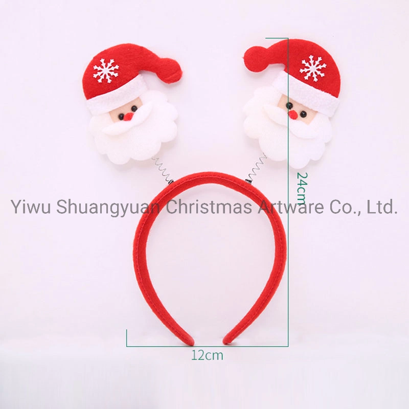 Red Christmas Headband with Decorative Ornaments for Christmas Decoration