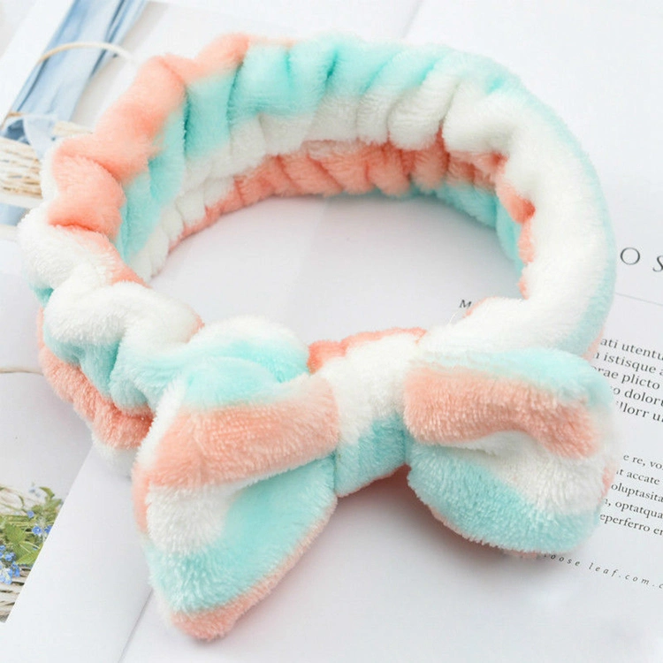 Soft Fleece Turban Bowknot Hair Accessories Hair Band Shower Makeup Women SPA Headbands for Women