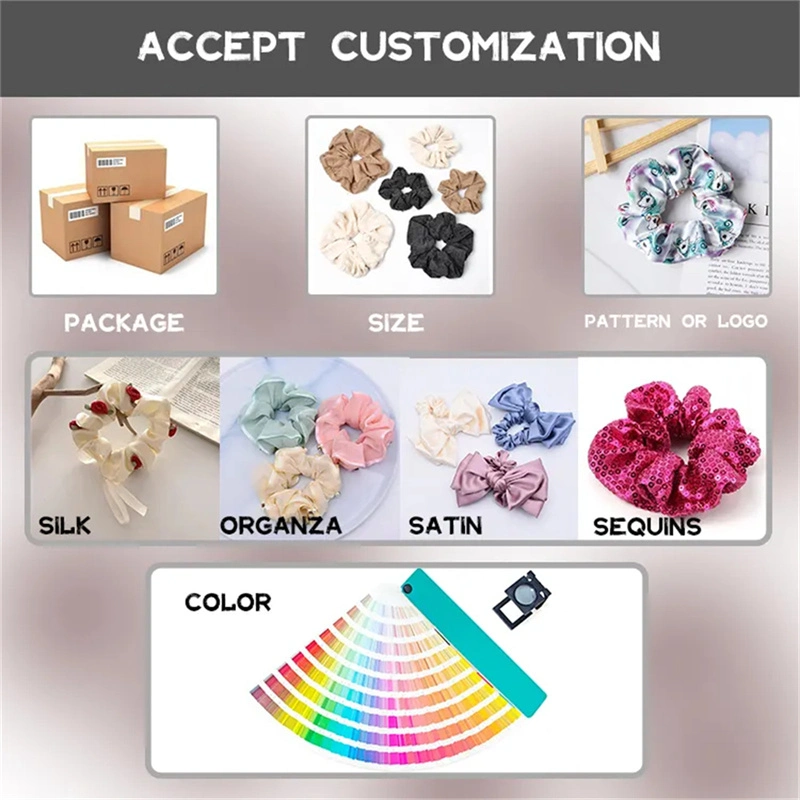 Customized Candy Color Resin Bead Headband Solid Fabric Knitted Hair Accessories