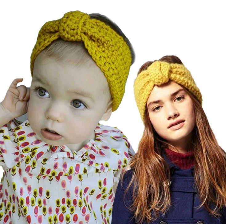 Parent-Child Suit Woolen Headband Bohemian Hair Accessories Winter Handmade Knitted Headband