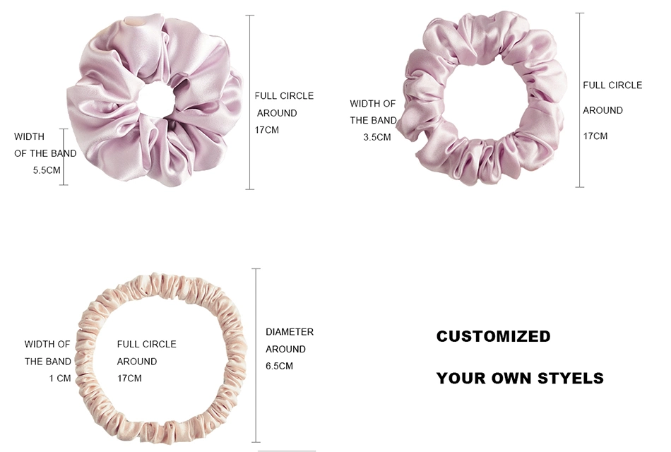 Custom Design Flower Print Silk Hair Ties and Silk Scrunchies for Ladies