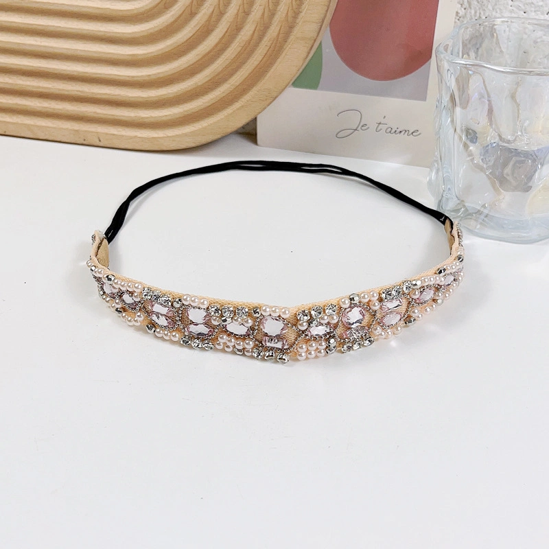 Hair Accessories Night Club Queen Fan Bling Handmade Rhinestone Beaded Crystal Headband