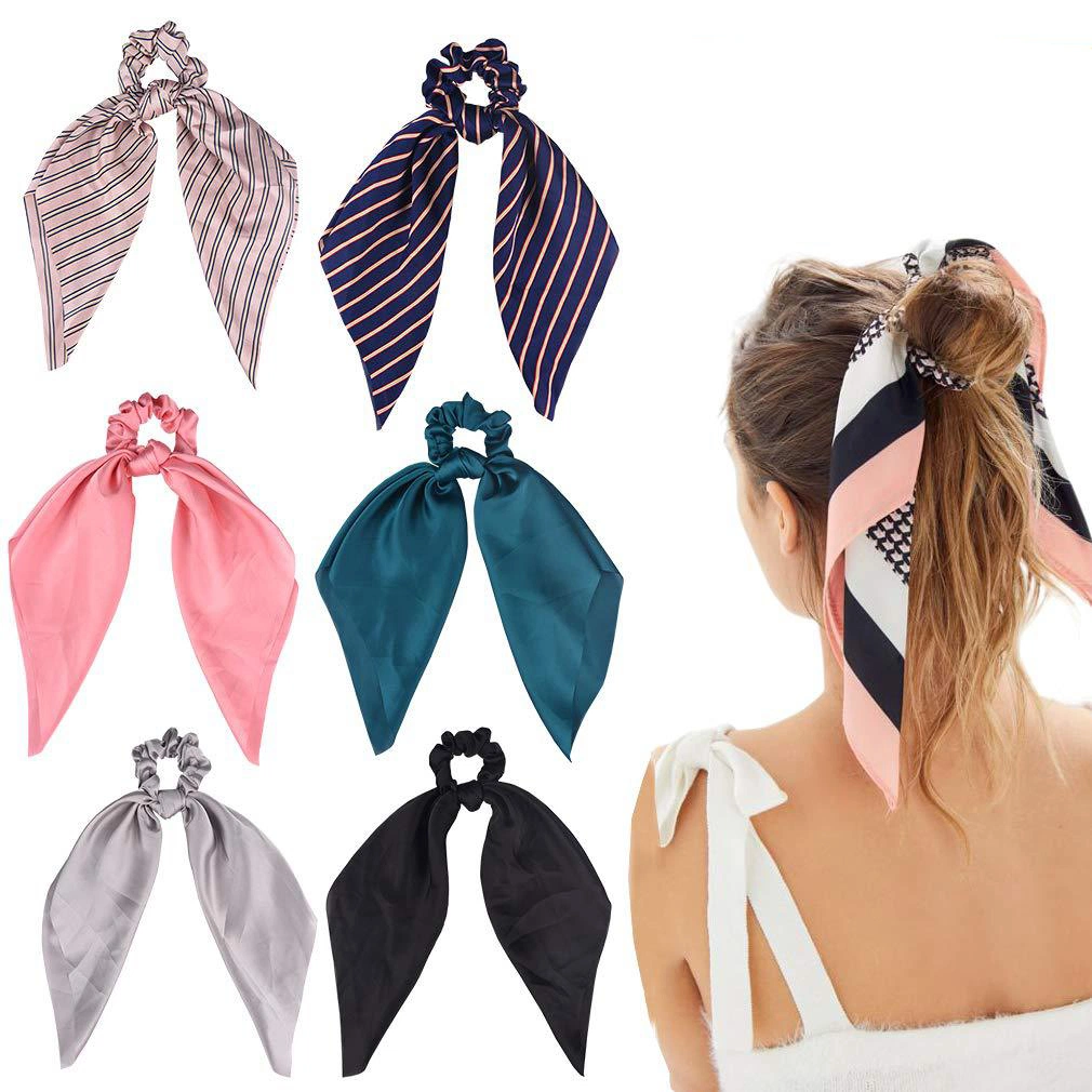 Ponytail Holder Satin Hair Accessories Soft Women Hair Ties Scarf Scrunchies