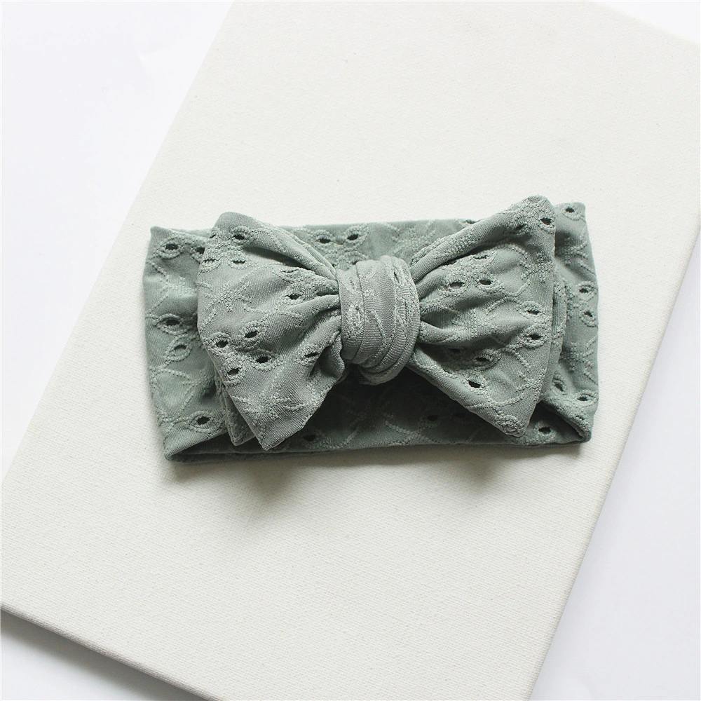 New Baby Bow Headband Children&prime;s Mesh Cutout Headband for Baby