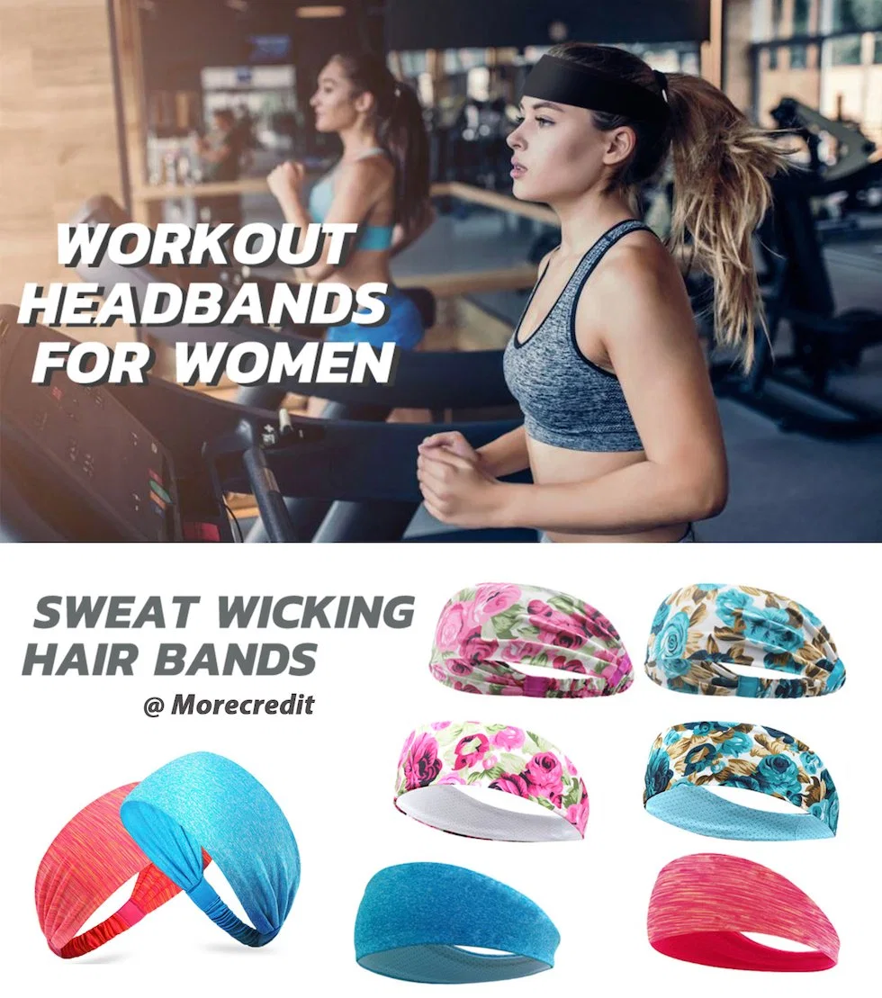 New Trendy Moisture Wicking Sports Hair Ornament Bandana Hairbands, Custom Printed Camouflage Gym Turban Headwear Head Wraps Headbands for Men and Women