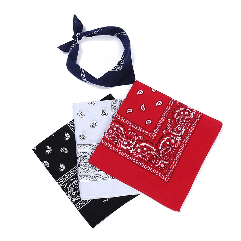 High Quality Hip Hop Paisley Cotton Head Customized Kerchief Hair Ties Multifunctional Neck Square Scarf Cashew Bandana