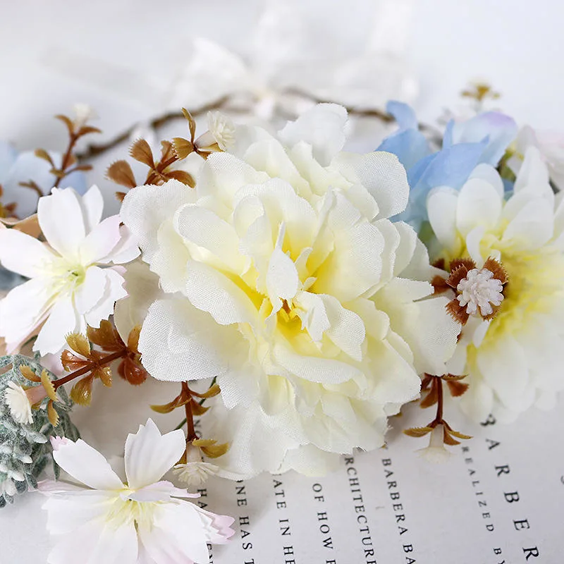 Korean Style Flower Crown Wedding Bohemian Wreath Hairband Party Floral Girl Hair Accessories Flower Headband Garland Headpiece