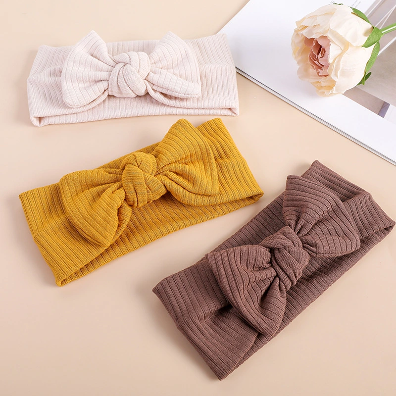 New Children&prime;s Hair Ins Selling Knitted Pure Cotton Bow Headband for Baby