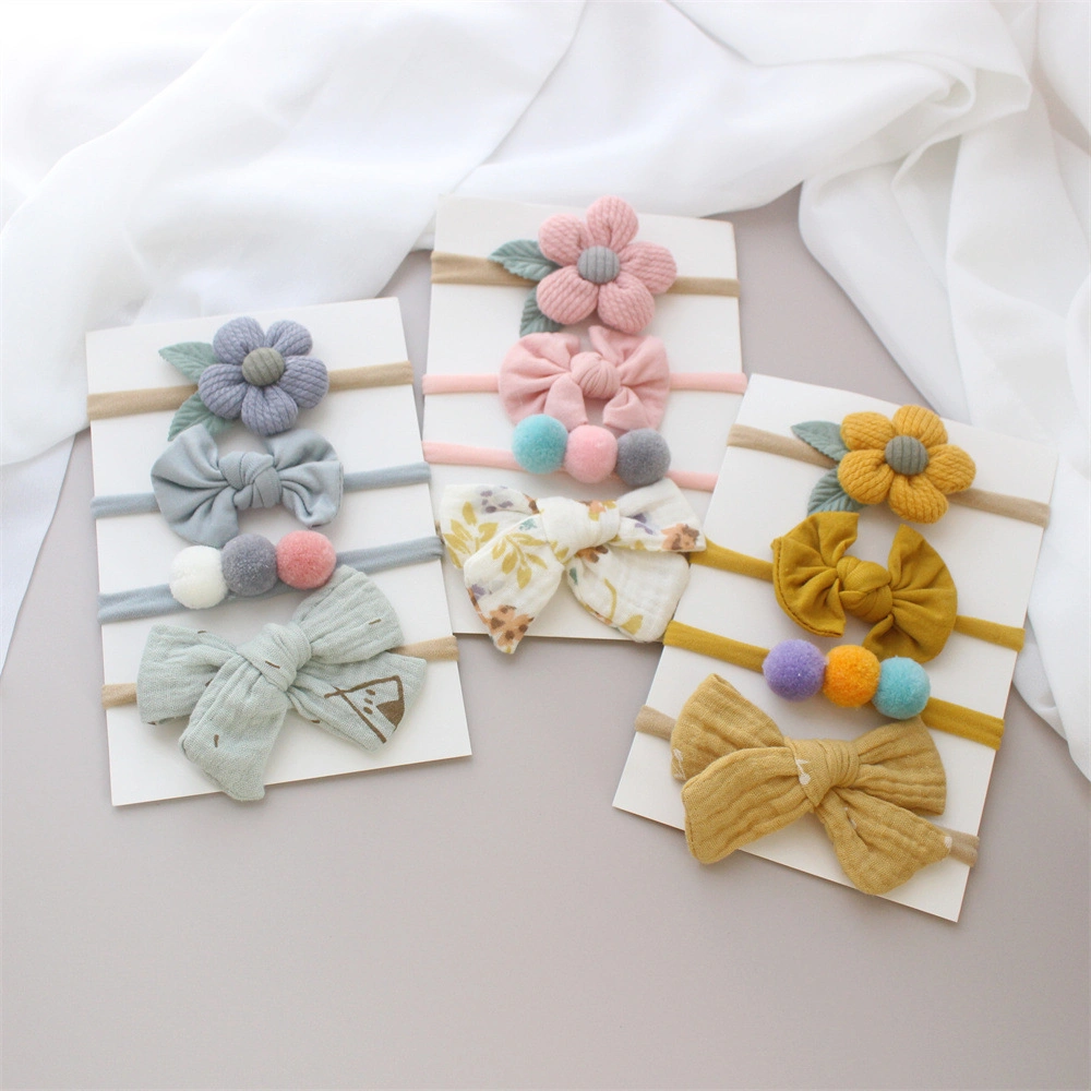 4 Baby Flower Ball Ball Bow Headband Set Headbands for Baby