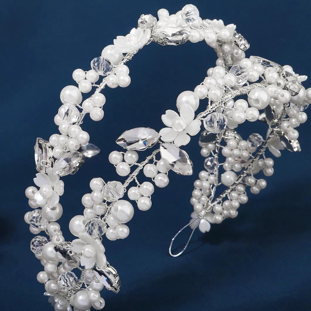 Yp238 Wedding Accessory Double Layer Hair Band Flower Pearl Hair Band