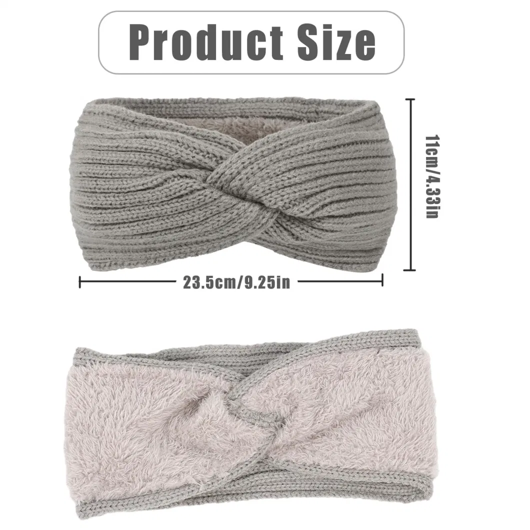 Fashion Women Lady Crochet Bow Knot Turban Knitted Head Wrap Hairband Winter Ear Warmer Headband