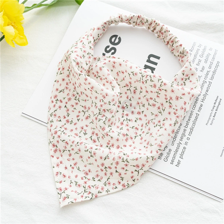 Floral Elastic Kerchief Thin Flower Cloth Headband Triangle Scarf Hair Ornaments Bandanas