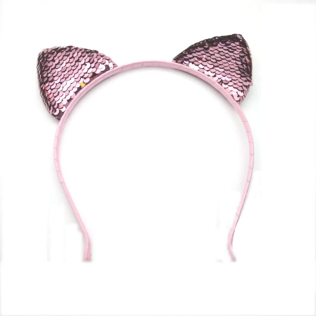 Latest Fashion Sparkle Sequin Cat Ears Hairband Hair Accessories Headbands