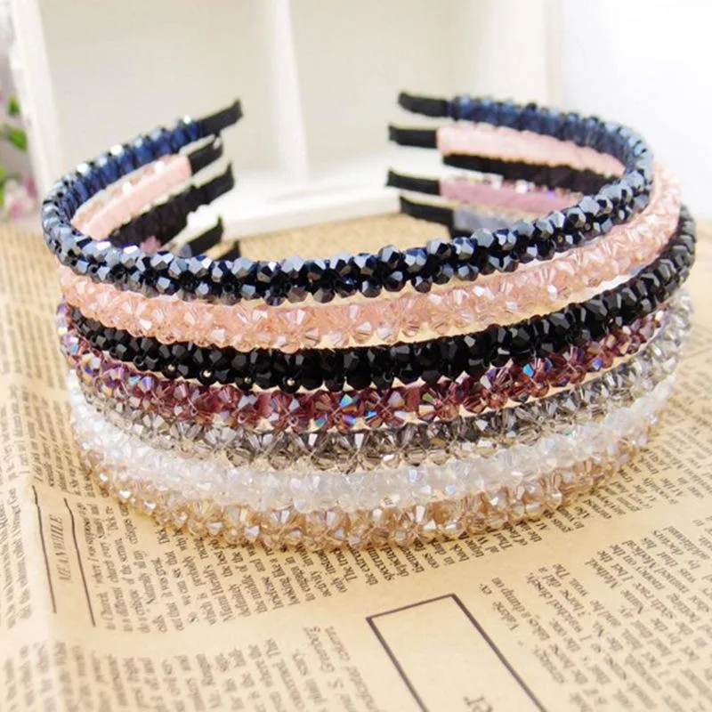 Double-Row Crystal Diamond Anti-Slip Thin Headband