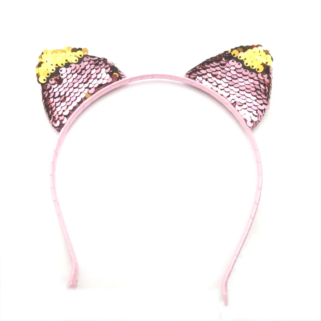 Latest Fashion Sparkle Sequin Cat Ears Hairband Hair Accessories Headbands