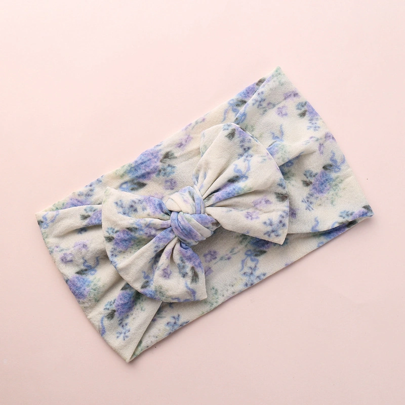 New Cute Fruit Floral Print Bow Baby Headband for Baby