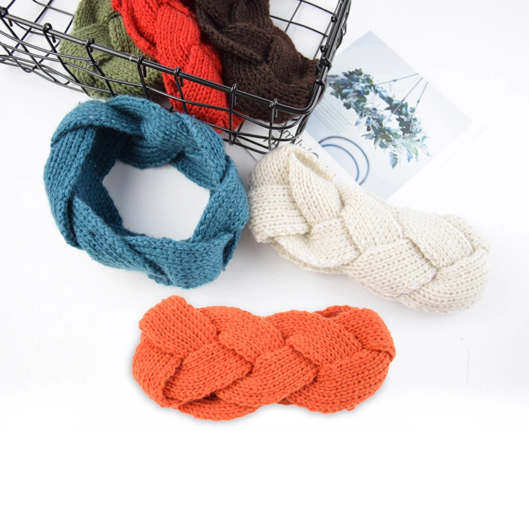 Korean Version Autumn and Winter Warm Hair Accessories Knitting Fried Dough Twists Braid Wool Hair Band Hand Knitted Headband