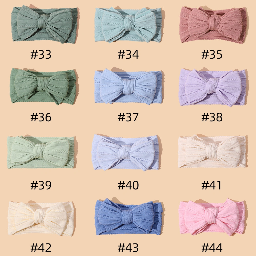 Wholesale Double Bow Baby Headband Soft Nylon Headband for Baby