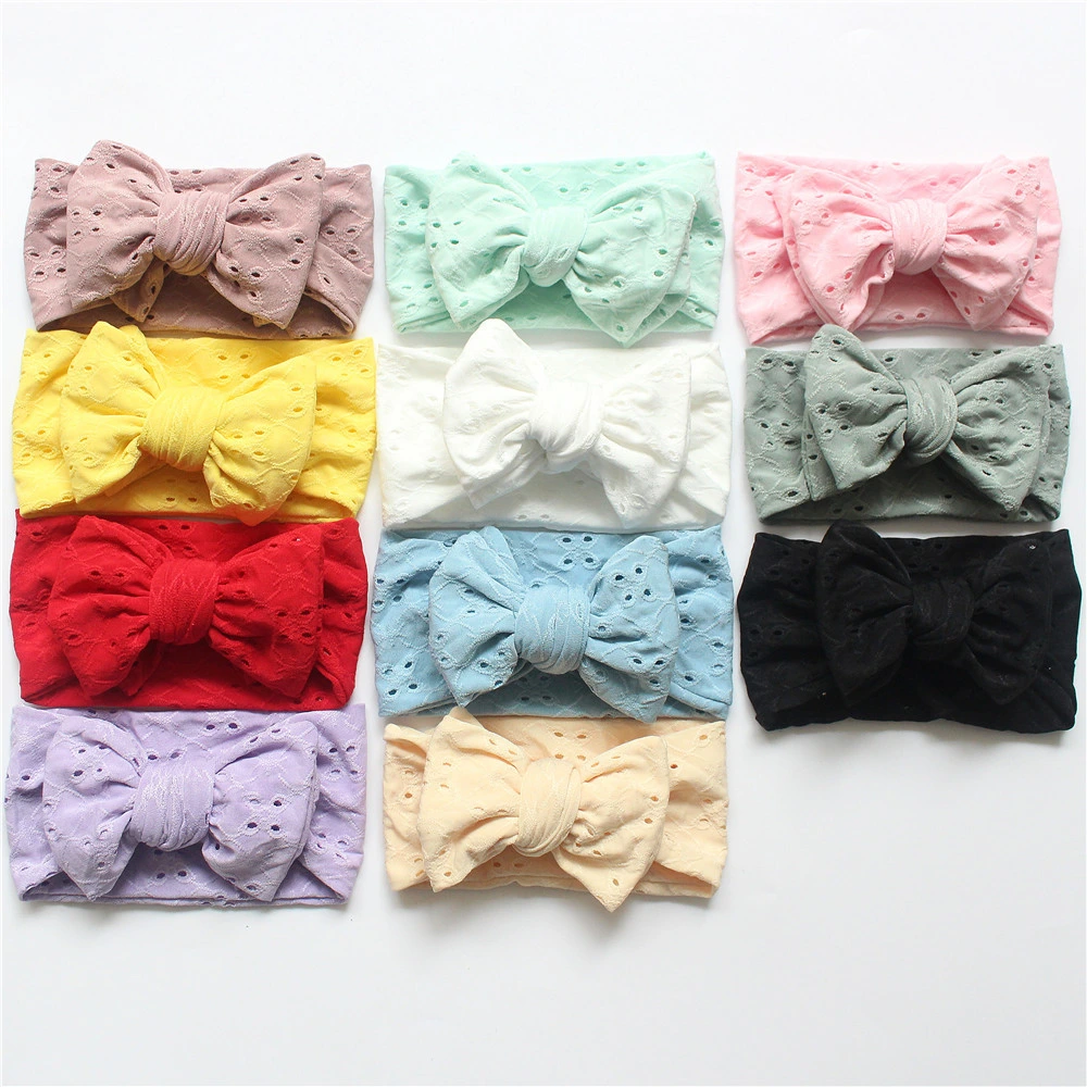 New Baby Bow Headband Children&prime;s Mesh Cutout Headband for Baby