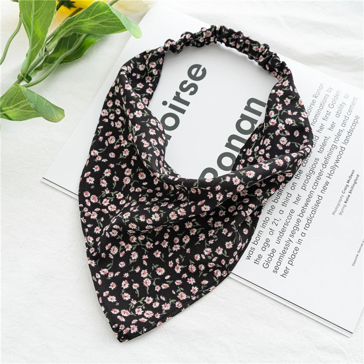 Floral Elastic Kerchief Thin Flower Cloth Headband Triangle Scarf Hair Ornaments Bandanas