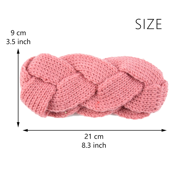 Korean Version Autumn and Winter Warm Hair Accessories Knitting Fried Dough Twists Braid Wool Hair Band Hand Knitted Headband