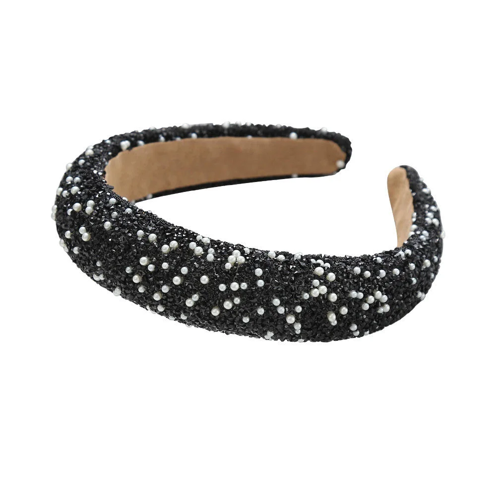 Sponge Padding Hair Bundle Beaded Pearl Seed Bead Headbands for Women